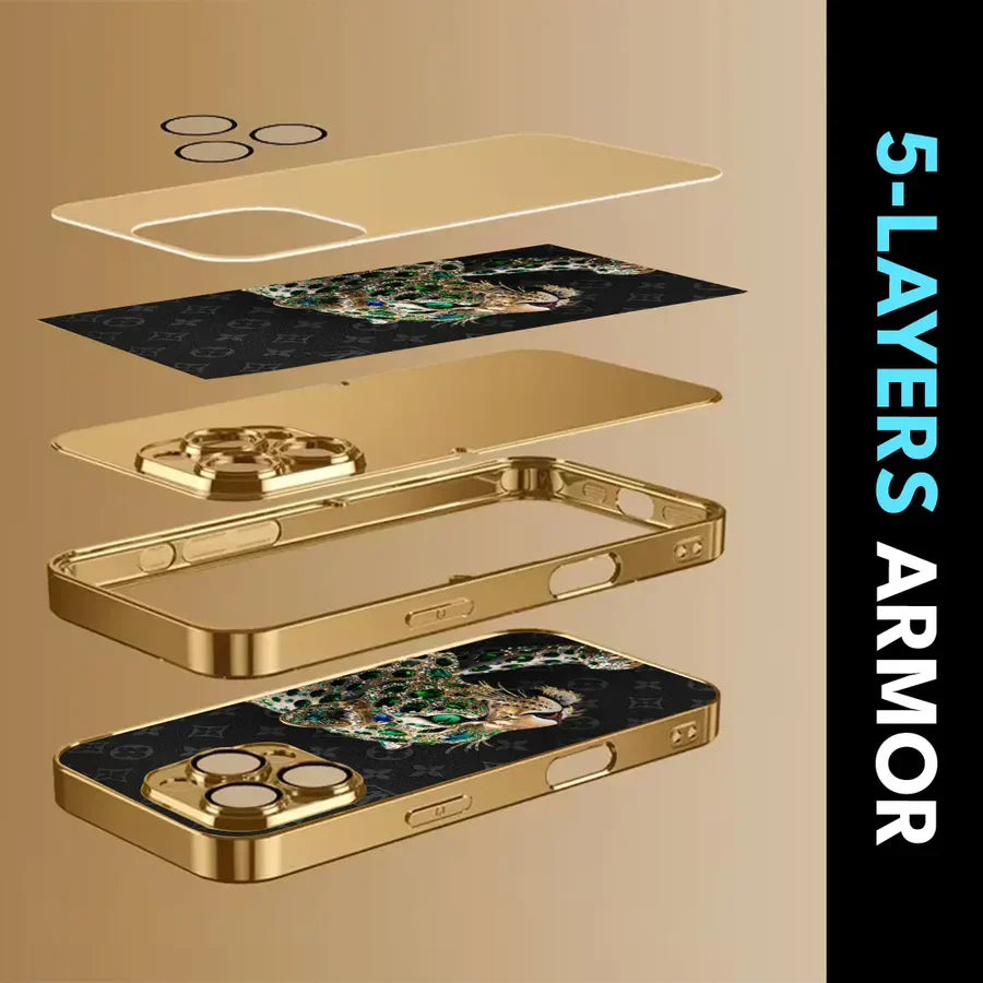 Emerald Leopard Gold Phone Case