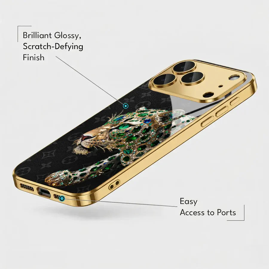 Emerald Leopard Gold Phone Case