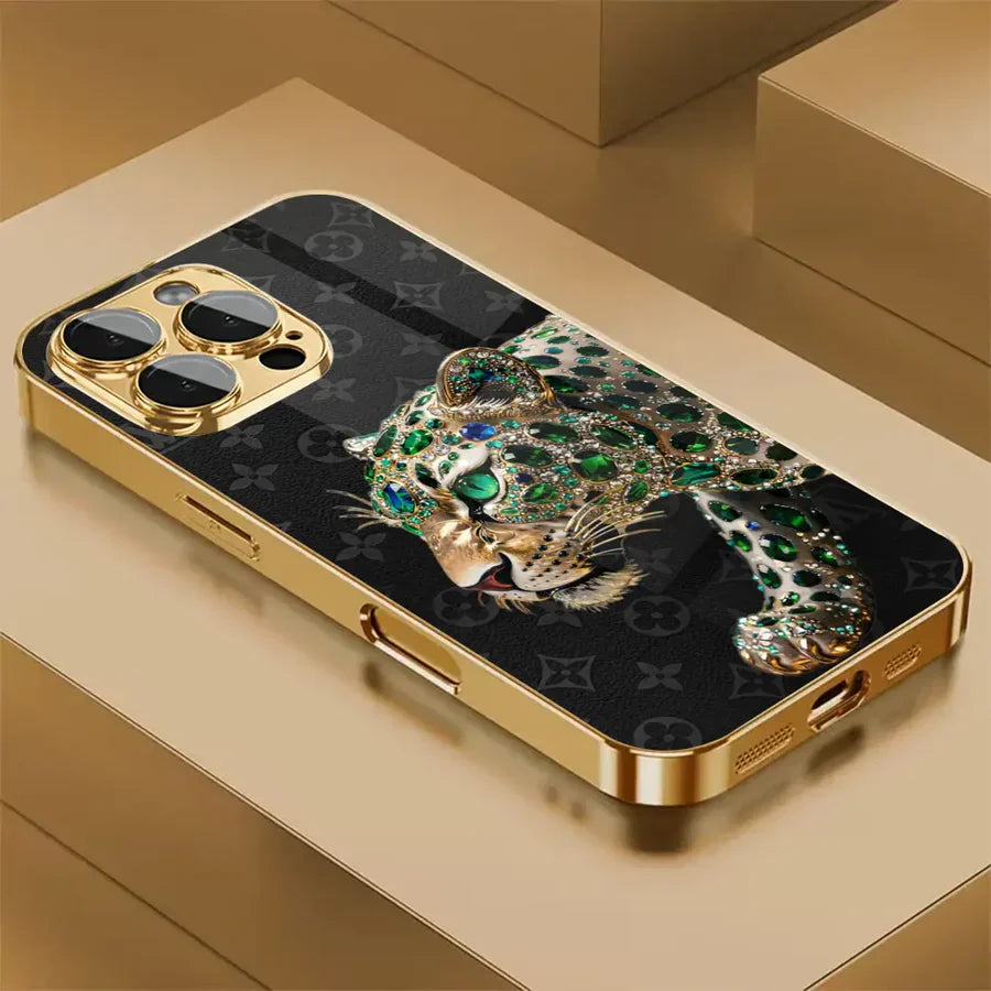 Emerald Leopard Gold Phone Case
