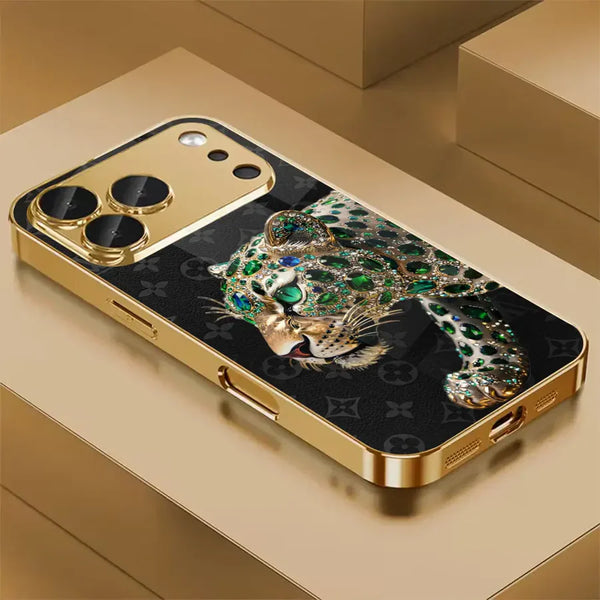 Emerald Leopard Gold Phone Case