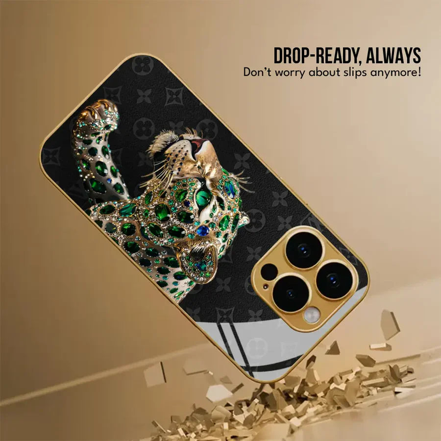 Emerald Leopard Gold Phone Case